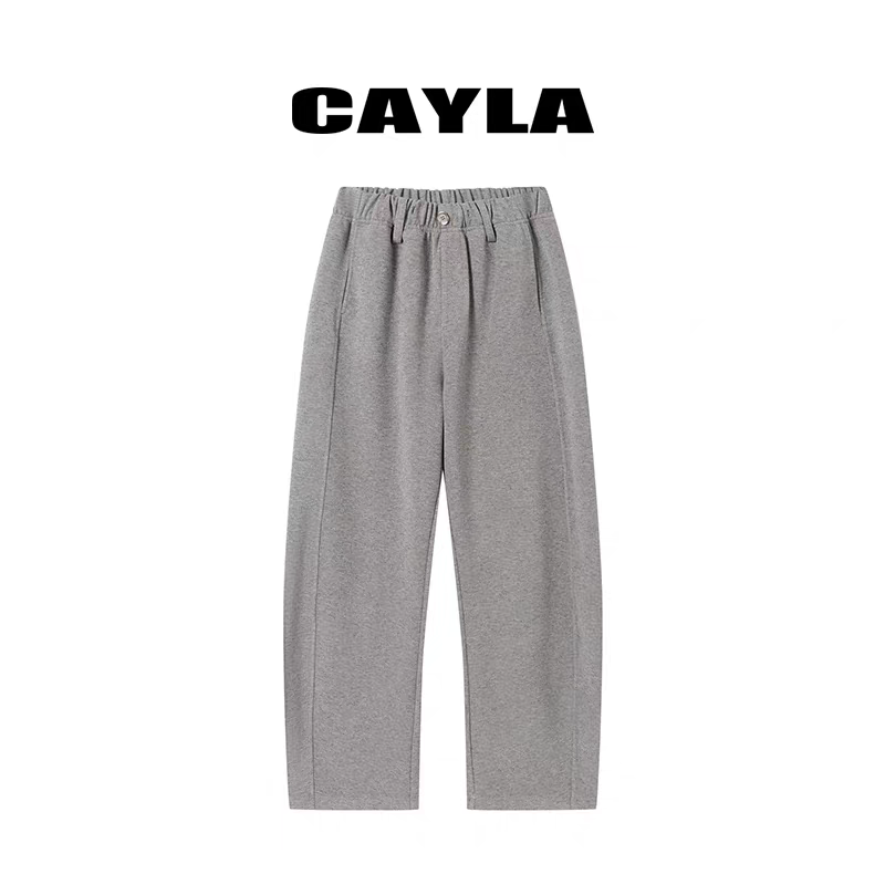 CAYLA质感羊毛双面绒空气层早秋弯刀裤休闲阔腿裤百搭通勤
