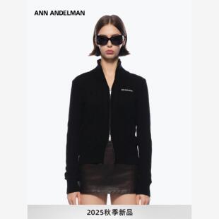 设计师ANN ANDELMAN男女同款秋冬毛衣粗线麻花拉链立领开衫外套