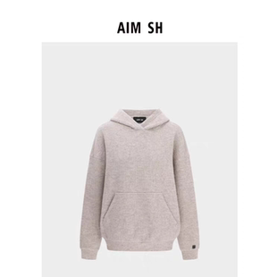 连帽运动衫 燕麦色羊毛混纺帽衫 卫衣 SH女士 AIM