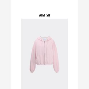 新品 运动衫 AIM 天鹅绒华夫水钻帽衫 卫衣 SH女士