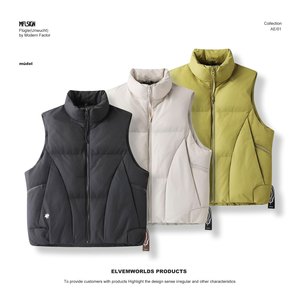 羽绒马甲男冬季新款工装青年宽松保暖无袖外套潮流白鸭绒背心坎肩