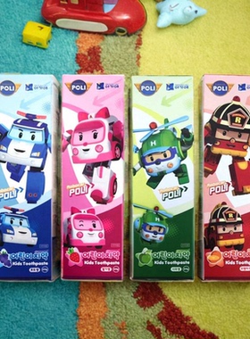 韩国我珂爱变形警车珀利POLI小汽车儿童牙膏2-12岁护齿水果味牙膏
