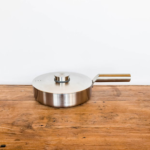 JadeBamboo/双耳福24cm三层钢一体成型深煎锅sautepan平底小炒锅