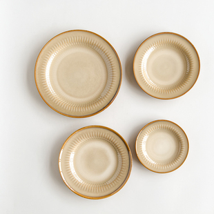 陆升Luzerne农庄Cottage系列家用商用平盘浅盘菜盘圆盘窑变釉下彩