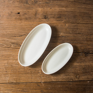 陆升Luzerne正品 12.5英寸鱼盘深盘椭圆汤盘 Zen系列建白透明釉9.5