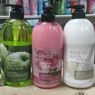 韩国水果之乡沐浴露贝缇贝恩 苹果味玫瑰香牛奶香732g大容量沐浴