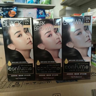 韩国进口水果之乡染发剂染发膏白发用1N3N5N三个颜色黑色黑褐色