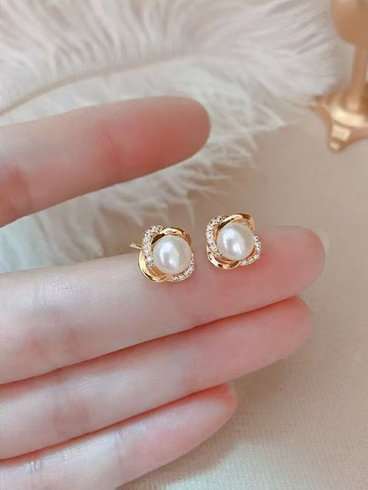 серебряные серьги-кольца с иглами 925 пробы, новые модные женские квадратные серьги с бриллиантами, высококачественные взрывные серьги, красные серьги в сеточку Изображение 1
