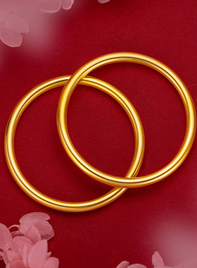 新工艺国风古法保色手镯网红单环古法传承手镯无缝焊接莲花手镯