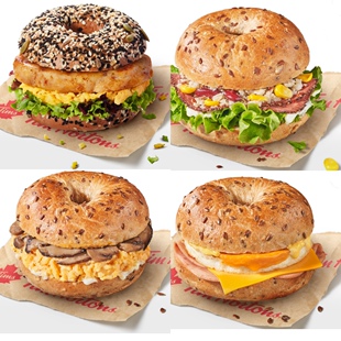 Tims 代购烤牛肉贝果堡麻辣牛肉 堡黑松露菌菇蛋香鸡腿肉堡