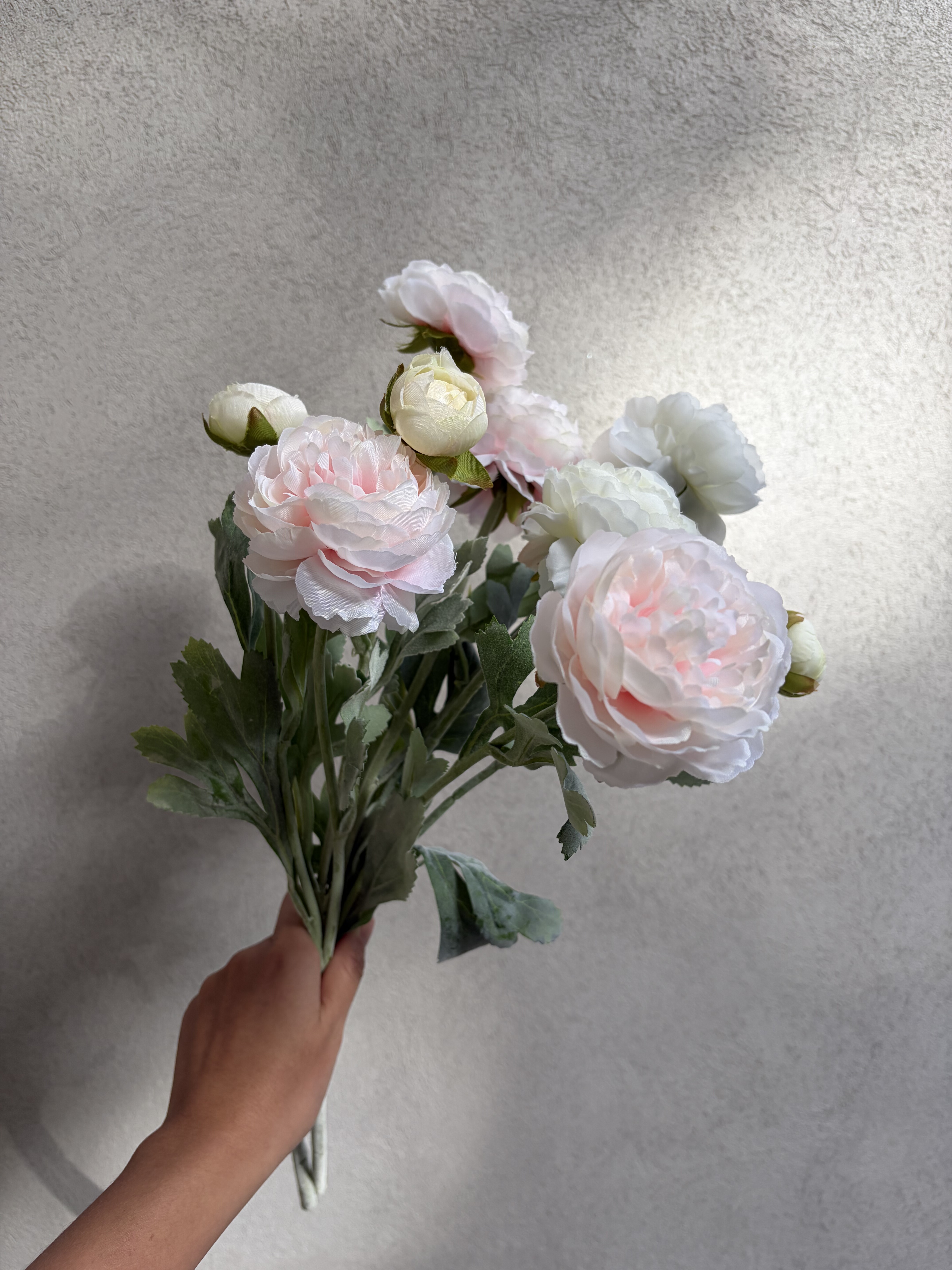 洋牡丹仿真花植绒3头重瓣千姿露仿真花/假花