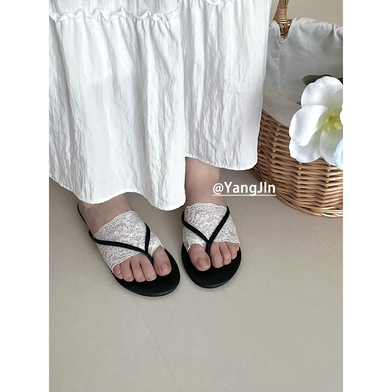 春夏季韩风蕾丝款半掌袜人字拖半截脚掌袜海绵垫隐形袜ins款女袜