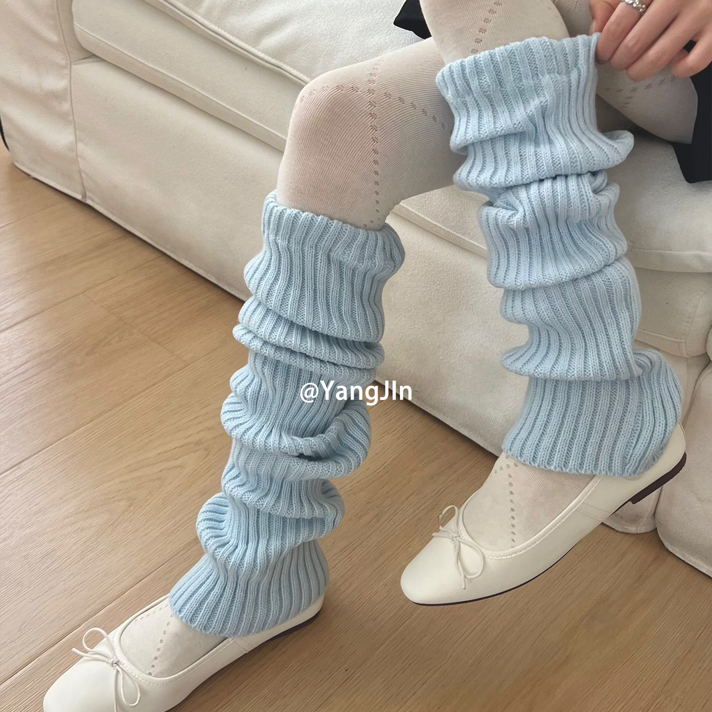 纯色70cm长筒堆堆袜套简约韩风过膝秋冬保暖腿套y2k针织辣妹女袜