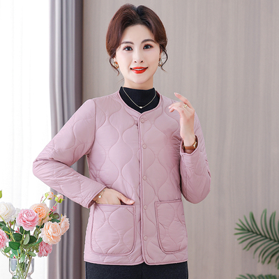 妈妈装轻薄羽绒服女白鸭绒秋冬季