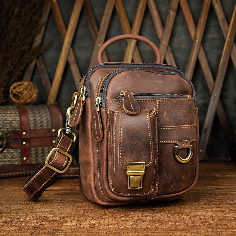 疯马皮头层牛皮男士户外相机包单肩斜跨真皮腰包多功能手提包男包,箱包皮具/热销女包/男包,男士包袋,淘宝优惠券,粉丝福利购,淘宝优惠卷