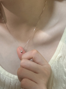 银色豆豆项链女2026新款气质百搭