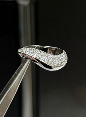 银色亮面波浪形戒指女2026新款