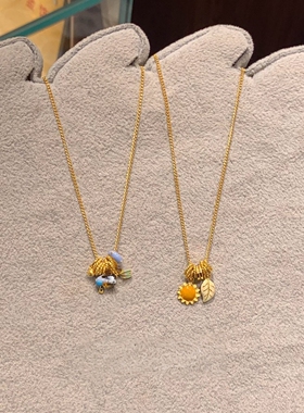 趣味蜻蜓蘑菇坠项链女配饰颈链