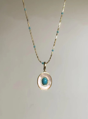 新中式绿松石贝壳项链女