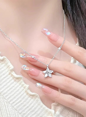 纯银织女星项链女秋季百搭吊坠