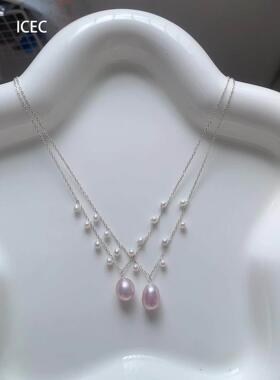 法式水滴仿珍珠项链女配饰颈链