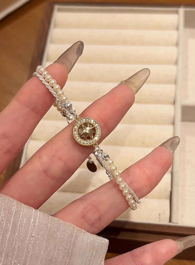 仿满钻八芒星圆盘手链女2025新款