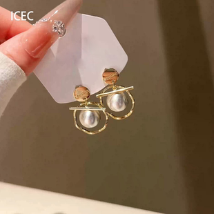 拉丝小银球耳环高级感轻奢小众耳钉女2026新爆款独特漂亮百搭耳饰