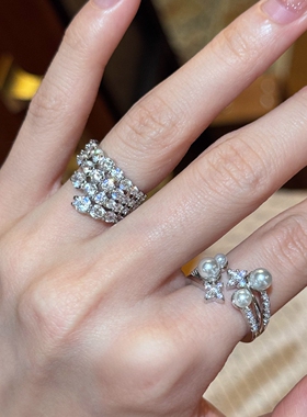 不规则排钻戒指女2026新款精致