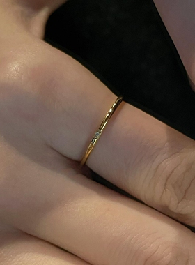 金色素圈戒指女高级感气质百搭