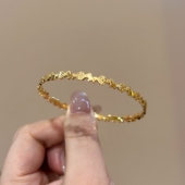 金色马上有钱手镯小马金铜钱手链女款 轻奢小众精致马年本命年手饰