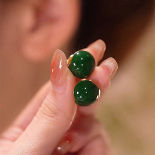 925纯银轻奢耳扣女红色耳环2025年新款 潮耳圈气质精致高级感耳饰