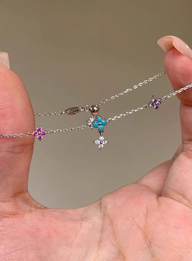 多巴胺彩色四叶草手链女