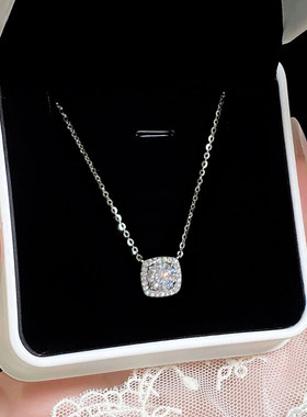 银色小方糖吊坠项链女2026年