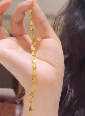 金色爆闪碎碎冰葫芦手链女款