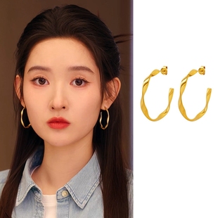 突然的喜欢林欢儿王玉雯同款欧美夸张耳环高级感耳圈时尚个性耳饰