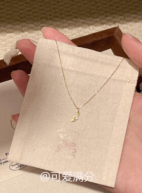 一叶知秋韩系金色叶子配饰项链