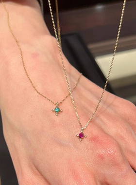 金色极细仿闪钻十字架项链