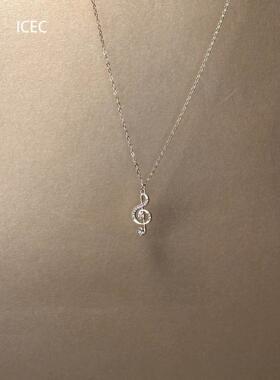 银色音符项链女配饰精致颈链