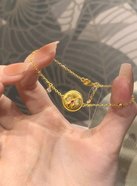 复古金色蝴蝶结手链轻奢小众精致