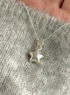 S925纯银星星项链女夏季新款