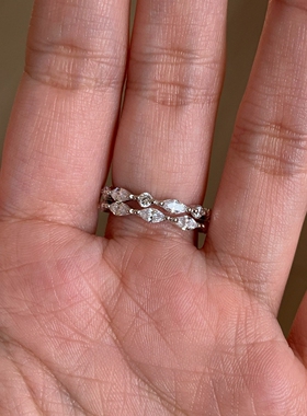 银色仿排钻戒指女2026新款高级感