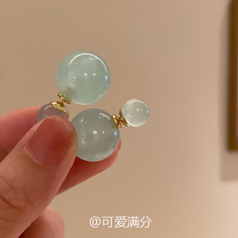 清冷感冻色小圆耳钉女2025新款