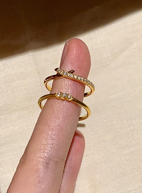 金色交叉戒指女2026新款百搭指环
