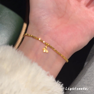 碎碎冰蝴蝶吊墜手鏈女款 S925純銀中式 輕奢小眾精致高級(jí)感手串手飾