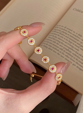 复古金色铜钱红色手链本命年手饰