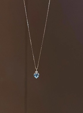 蓝眼泪爱心闪钻项链女款2025新款