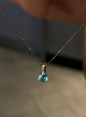 海蓝水滴项链女2025新款爆款