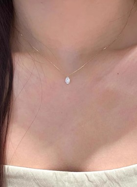 s925纯银极细水滴项链女款