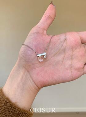 白水晶平衡木项链女2025新款