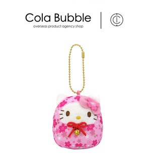粉色樱花达摩凯蒂猫kt猫公仔玩偶毛绒包包挂件 日本hellokitty正版